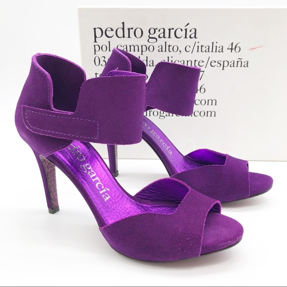 Pedro Garcia Shoes - Pedro Garcia Swan Heels in Viola Castoro Lame